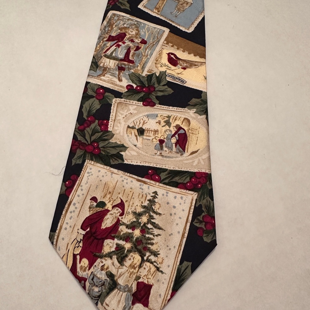 Vintage Santa Silk Necktie for Christmas
